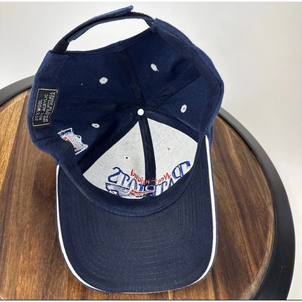 NFL‎ New England Patriots Hat Mens OSFA Navy Blue Wool Blend Baseball Cap VTG